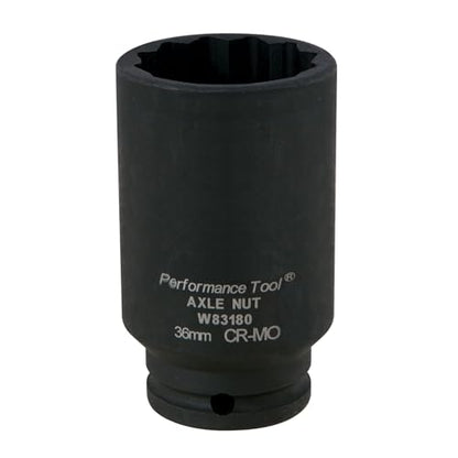 Performance Tool W83180 36mm 12 Point Axle Nut Socket - style: 36mm
