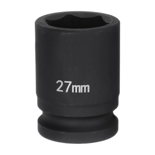 HARFINGTON 6-Point Impact Socket 3/4" Drive 27mm Metric 40Cr Alloy Steel Spindle Axle Nut Impact Socket - size: 27mm