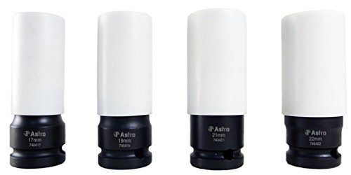 Astro Pneumatic Tool 7404 Flank Bite Damaged Lug Nut Socket Set w/Spinning Protective Sleeves