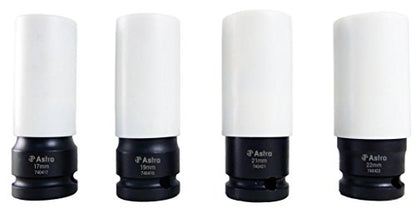 Astro Pneumatic Tool 7404 Flank Bite Damaged Lug Nut Socket Set w/Spinning Protective Sleeves