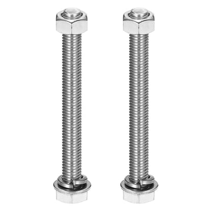 MECCANIXITY M10 x 95mm 304 Stainless Steel Hex Head Screws Bolts, Nuts, Flat & Lock Washers Assortment Kit, Fully Threaded, Bright Finish for Home, Electronic, Machine, 2 Sets - size: M10 x 95mm