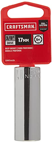 CRAFTSMAN Deep Socket, Metric, 3/8-Inch Drive, 17mm, 6-Point (CMMT44434) - size: 17 MM