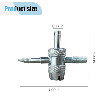 4PCS 4-Way Tire Valve Core Removal Tool 4-in-1 Universal Valve Wrench | Multifunctional Tire Valve Tools, Valve Core Tool Auto Tire Stem Core Remover Installer, Fit for Car Bicycle Bike Tire Repair - size: 4PCS