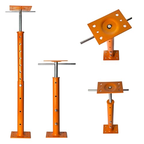 House Jacks for Leveling, 2 Pack Adjustable Jack Post 19" -38" Basement Floor Jack, Screw Floor Jack Post Supports Stabilizer Jacks for House Foundation, Stairs, Porches, Roof Beams - color: Orange, size: 19-38 inches / 2 Pack