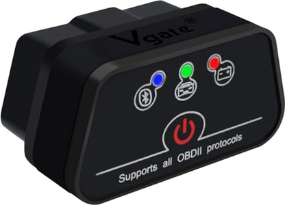 iCar2 OBD2 Bluetooth Adapter Diagnostic Scanner for iOS & Android : Auto-Connect Clear Error Code Live Data Reset Diagnostic Tool (Black) - color: iCar2 BLE4.0 Black
