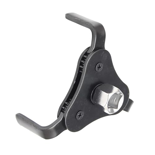 Car 3 Jaw Oil Filter Wrench, Steel Adjustable Fuel Filter Spanner, Engine Removal Tool Replacement Part with 1/2 & 3/8 Inch Square Drive, Universal for Most Car Accessories (White)