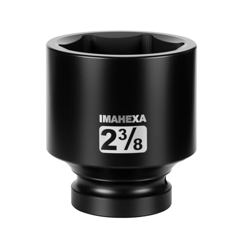 1" Drive Shallow Impact Socket,2-3/8 Inch SAE Jumbo Socket,CR-MO 6 Point for Easy Removal of Large Axle Nut（SAE) - size: 1 Inch Shallow 2-3/8", style: 1"Drive Shallow Impact Socket