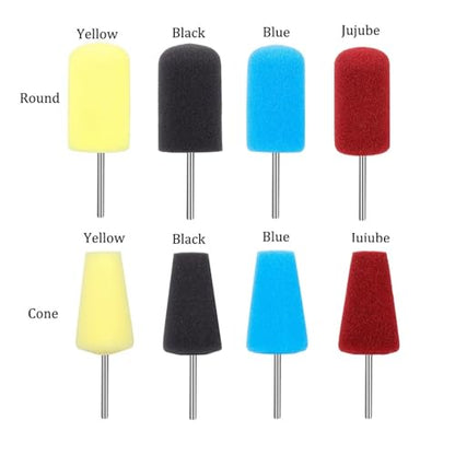 Novel Car Wheel Sponge Cone Round Metal Hub Polish Buffing Shank Polishing Pad - color: Circular 4pcs