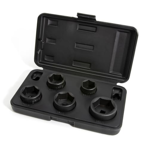 Steelman 5-Piece 3/8-Inch Drive Low Profile Oil Filter Wrench Socket Set, 24mm, 27mm, 29mm, 32mm, and 36mm Sizes - size: 5-Pc. Set