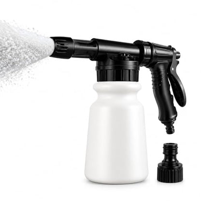 Car Wash Foam Gun for Garden Hose, Premium Foam Cannon Sprayer with Adjustable Foam Blaster, Car Wash Kit Soap Sprayer for Auto Detailing, Easy Connect Hose Foam Cannon-Black - color: Black