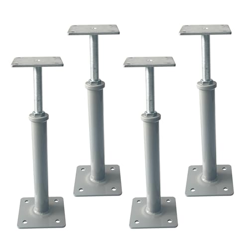 4 PCS Floor Jacks,House Jacks for Leveling,Adjustable Jack Post 11.8" - 16" Height Range,8800 lbs Height Capacity(Each),Screw Pole Jack,Basement Floor Post for Stairs, Porches, Roof Beams