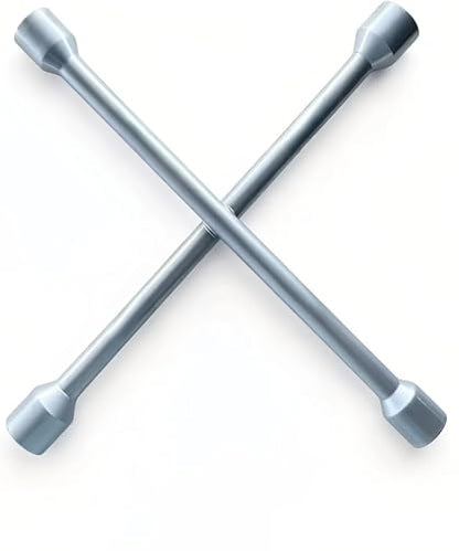 14 inch Heavy Duty Universal Lug Wrench, 4 Way Lug Wrench, Silver - color: Silver