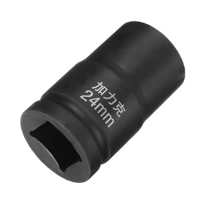 HARFINGTON 4 Point Square Socket 1" Drive by 24mm Metric Square Impact Socket 40CR Blackening Standard Wheel Sockets Pneumatic Socket Tool for Auto Repair Mechanical Maintenance Home Use - size: 24mm