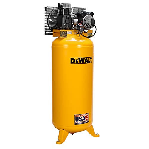 DEWALT 60 Gallon Vertical Air Compressor, 3.7 HP, 155 Max PSI, Heavy Duty Stationary Air Compressor – Ideal for various uses, Reliable Air Compressors for Workshop and Garage Applications.