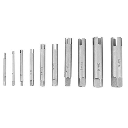 10Pcs/Set Steel Broken Head Taps Stripped Screw Remover Kit Tap Extractor Set (#C 656g/23.1oz)