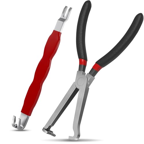 Electrical Disconnect Pliers 37960, 8in Automotive Electrical Connector Disconnect Separator Pliers13120, Electrical Disconnect Remove Tool Electrical Plug Tools Pliers for Cars (2025 Upgrade) - color: 1*red Straight