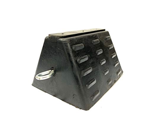 Denco Extreme Duty Rubber Semi Truck Wheel Chock with Eyebolt - Set of 2