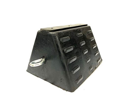 Denco Extreme Duty Rubber Semi Truck Wheel Chock with Eyebolt - Set of 2