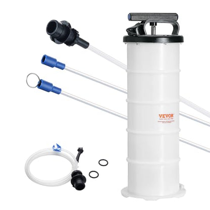 VEVOR 6.5L Manual Fluid Extractor Pump, Oil Changer Vacuum Fluid Extractor, Oil Extractor Change Pump for Automotive, Oil Change & Fluid Change Tool with Dipstick and Suction Hose (6.5L) - style: 6.5L Manual