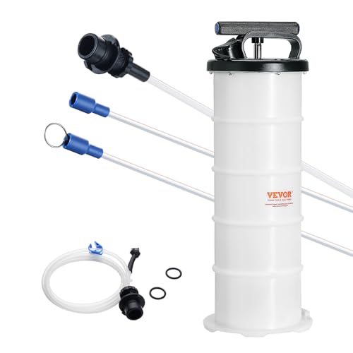 VEVOR 6.5L Manual Fluid Extractor Pump, Oil Changer Vacuum Fluid Extractor, Oil Extractor Change Pump for Automotive, Oil Change & Fluid Change Tool with Dipstick and Suction Hose (6.5L) - style: 6.5L Manual