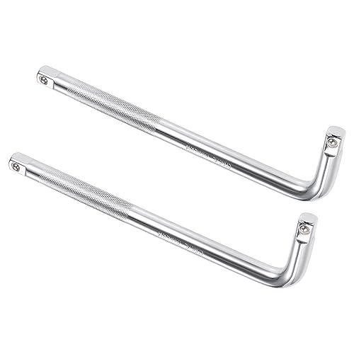 2pcs Breaker Bar - [1/2 Inch Drive] L Shape Socket Wrench Extension for Car Mechanical Equipment Repair Use, CR-V Steel
