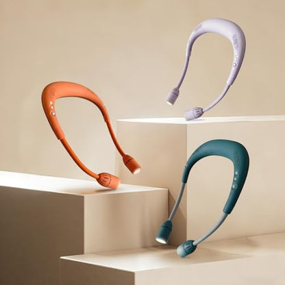 LED Neck Light with Bluetooth Speaker,Bendable Book Light 2600mAh | Reading Light,5.7oz adjustable angle,5 modes 80H+,500 lumens rechargeable,for camping hiking Knitting reading repairing - color: Orange