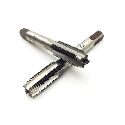 AtticZone M8 x 1.0 Metric Hand Thread Tap, Right Hand, Alloy Tool Steel, 1 Taper Tap, 1 Plug Tap for Metal Working DIY Industrial - size: M8x1.0