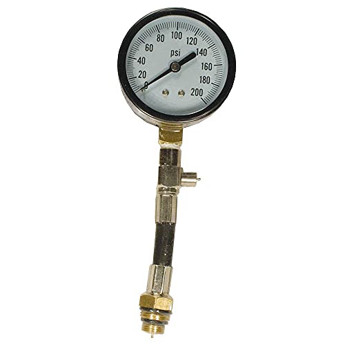 Stens 752-311 Compression Tester, 2-3/4 Diameter, Reads up to 200 PSI, 3/4 hex at Base, Gold