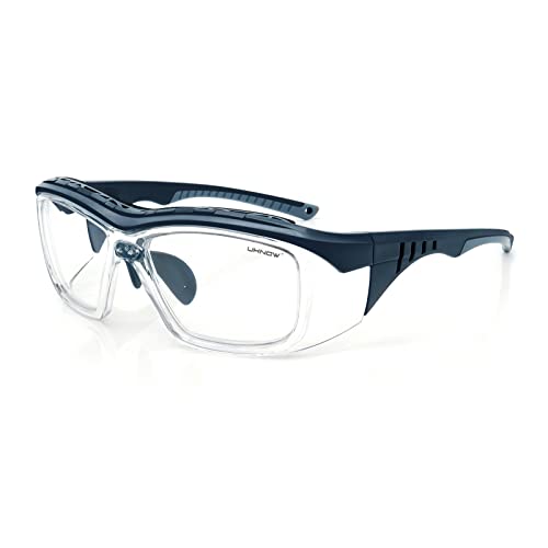 UKNOW Safety Glasses Anti Fog, Eye Protection with Clear UV Protection Lenses & Side Shields, ANSI Z87.1 Protective Eyewear - color: Slate