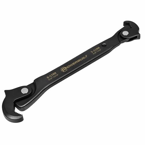 Powerbuilt 8 Inch Dual Headed Self-Adjusting Wrench, Quick Auto-Adjusting Jaws for Home Auto Bike Repair, 5–17mm / 3/16"–11/16" 643158ECE - style: 8 in Dual headed
