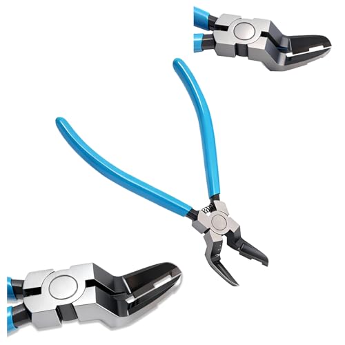 Upgraded Panel Clip Pliers, Automotive Trim Removal Tool for Car Interior Fasteners, High Carbon Steel V-Shaped Clip Removal Pliers with Ergonomic Non-Slip Handle, Spring-Assisted, Blue Handle - color: 4nd Blue
