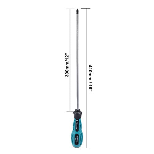 uxcell #2 Phillips Screwdriver 12 Inch Round Shaft Non Slip Comfortable Handle - size: PH2 x 12"