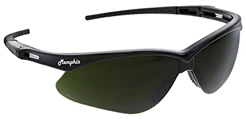 MCR Safety Glasses MP1150 Green Filter 5.0 Hydrofilic Polycarbonate Lenses with UV Protection, Antifog & Scratch Resistant Coating, Black Frame, 1-Pair - color: Green Filter 5.0, size: One Size
