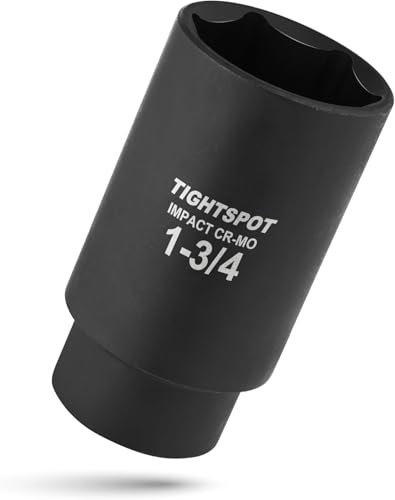 TIGHTSPOT 1/2" Dr 1 3/4 Inch Deep Socket, Anti-Round 6-Pt, CRMO Steel - size: 1/2” Drive 1 3/4” Deep Impact Socket - 6pt, style: 1/2" Drive Deep Socket