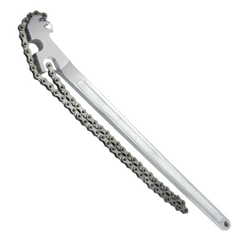 AUPREX 24 Inch Heavy Duty Carbon Steel Pipe Wrench, Fits Max 12 Inch Diameter, Adjustable Large Chain Oil Filter Wrench for Universal Use - color: Silver, size: 24 Inch