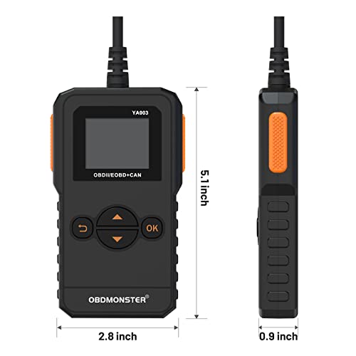 Universal OBD II Scanner, Professional OBD2 Engine Fault Code Reader CAN Diagnostic Scan Tool for All OBD II Protocol Cars (YA003) - color: YA003