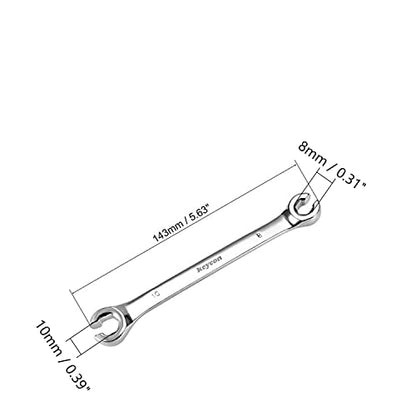 Utoolmart 2Pcs Flare Nut Wrench, 8mm x 10mm Metric Double Open End Wrench - color: 2pcs, size: 8x10mm