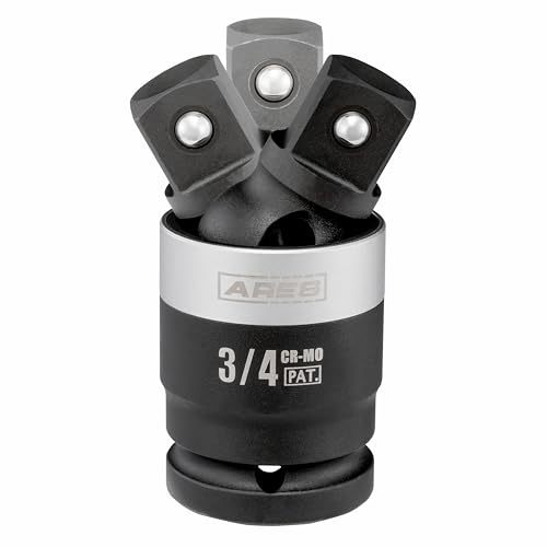 ARES 2061001 – 3/4-Inch Drive Slim Impact Universal Joint – Impact Rated U-Joint Features Slim Profile for Enhanced Access – 360-Degree Swivel Angle - size: 3/4-Inch Slim