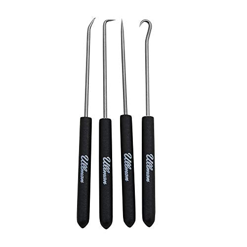 Ullman Devices CHP4 Hook and Pick Set with Textured Cushion Grip Handles, 6-7/8", 4-Piece - style: Hook and Pick Set with Textured Cushion Grip Handles