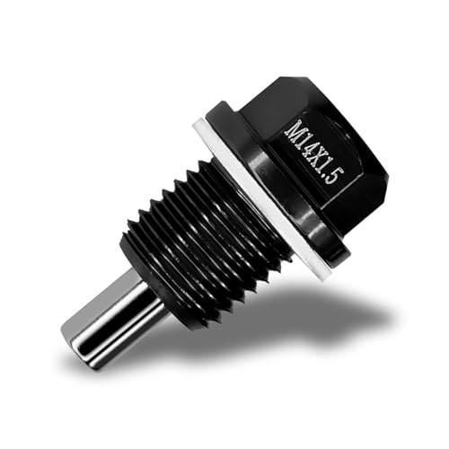 M14×1.5 Car Magnetic Oil Drain Plug Removal Tool, Aluminum Alloy Oil Pan Sump Drain Nut Bolt Screw Repair Kit for Most Ford, GM, Hyundai, KIA and Accord, Civic, Pilot, Odyssey(Black) - color: Black