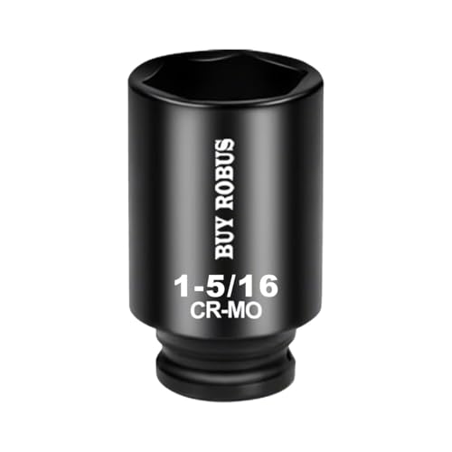 1-5/16'' Socket 1/2 Drive Deep Impact SAE Socket, 6 Point CR-MO for Easy Removal of Axle Nut - size: 1-5/16 socket