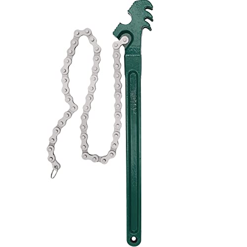 Jeemiter Heavy Duty Ratcheting Chain Wrench, 16 Inches Automotive Oil Fuel Filter Chain Wrench fits 1.5" to 8" Diameter Pliers Adjustable Removal Remover Tool - size: 16 Inch