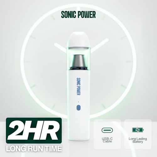 SonicPower Portable Cordless Car Vacuum, 15000Pa High Suction Handheld Vacuum Cleaner, 2-in-1 Vacuum & Blower, with 4 Attachments & Portable Storage Bag for Car, Home, Pet & Office (White & Blue) | Rechargeable Mini Handheld Vacuum with Attachments, Model