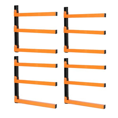 Wall Mounted Lumber Storage Rack and Wood Organizer with 6-Level Holds Up 1320 LBS, Heavy Duty Steel Shelf Brackets for Garages Workshops & Outdoor Sheds, Space Saving Metal Wall Rack