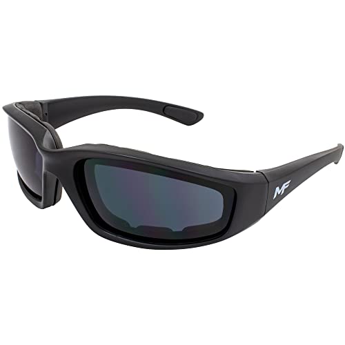 MF MotoFrames Payback Padded Motorcycle Sunglasses Black Frames - color: Black Frame/Smoke Lens