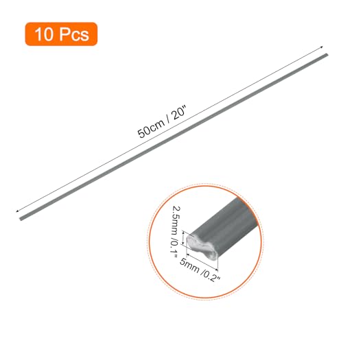 MECCANIXITY 10pcs 20 Inch Plastic Welding Rods PVC Welding Strips Welder Rods for Plastic Welder,Car Bumper, Kayak Repair, Gray - color: Gray, size: 20 Inch