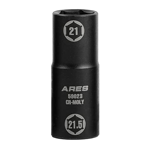 ARES 59023 21x21.5mm Half Size Lug Nut Flip Socket - 1/2-In Drive | Removes Warped, Damaged & Bloated Chrome Capped Lug Nuts - size: 21 x 21.5mm