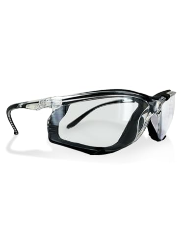 MAGID Gemstone Onyx Foam Lined Safety Glasses, ANSI Z87.1, Removable Foam Seal Blocks Dust & Debris, Anti-Fog UV Protection, Wraparound Clear Lens, Black Frame, 2 Pairs, Y84 - color: Clear Lens, size: 2 Pairs