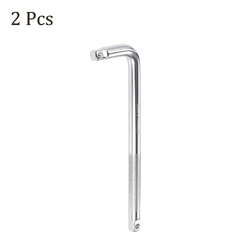 2pcs Breaker Bar - [1/2 Inch Drive] L Shape Socket Wrench Extension for Car Mechanical Equipment Repair Use, CR-V Steel