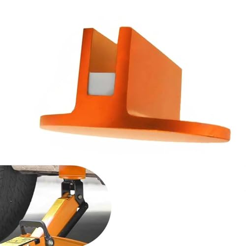 Universal Magnetic Jack Pad, 0.37" Aluminum Grooved Magnetic Jack Pad Pinch Weld Adapter, Pinch Weld Frame Rail Adapter with Large Slotted, Universal Auto Repair Tool for Most Cars (Orange) - color: Orange